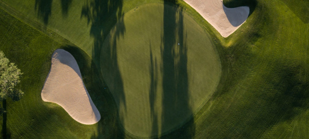 Aerial shot showcasing the stunning layout of the golf course