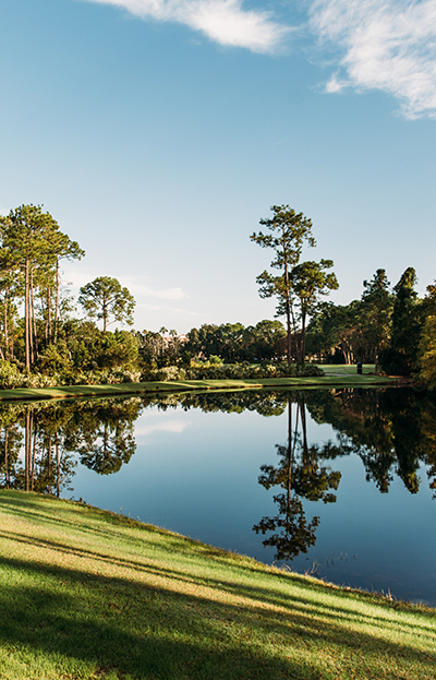 Luxurious golf resort overlooking the water